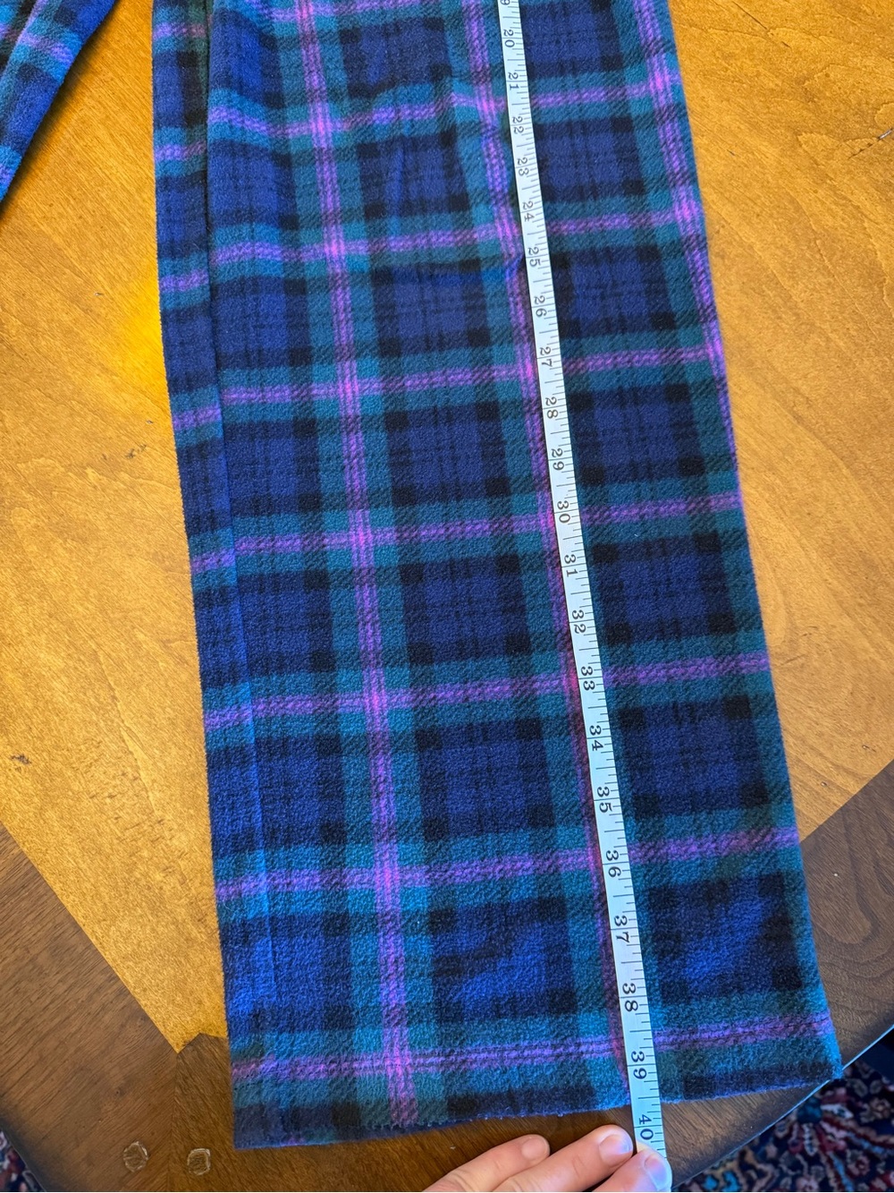Ralph Lauren Purple Teal Pink Plaid Fleece Pajama Set Size M - Picture 12 of 15